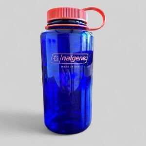 Nalgene Ultralite Wide Mouth 32oz Sustain Loop Top Bottle Blue Orange Made USA